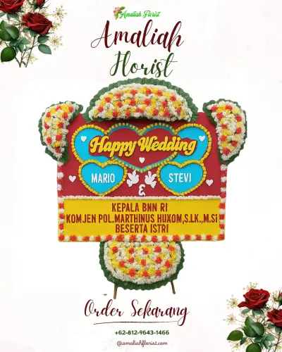 Karangan Papan Bunga Pernikahan di Karangsambung